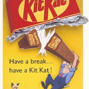 1950's kit kat advertising poster a3 / a2 print