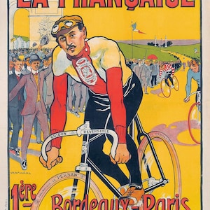 Vintage French Tour De France Cycling Advertisement Poster Print A3/A4