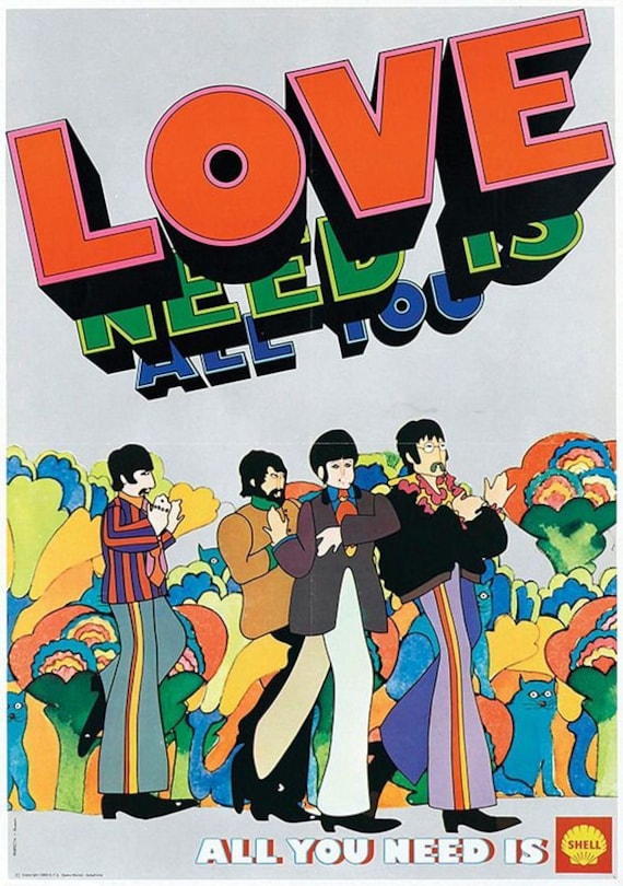 Vintage Beatles All You Need Is Love Shell Advertisement