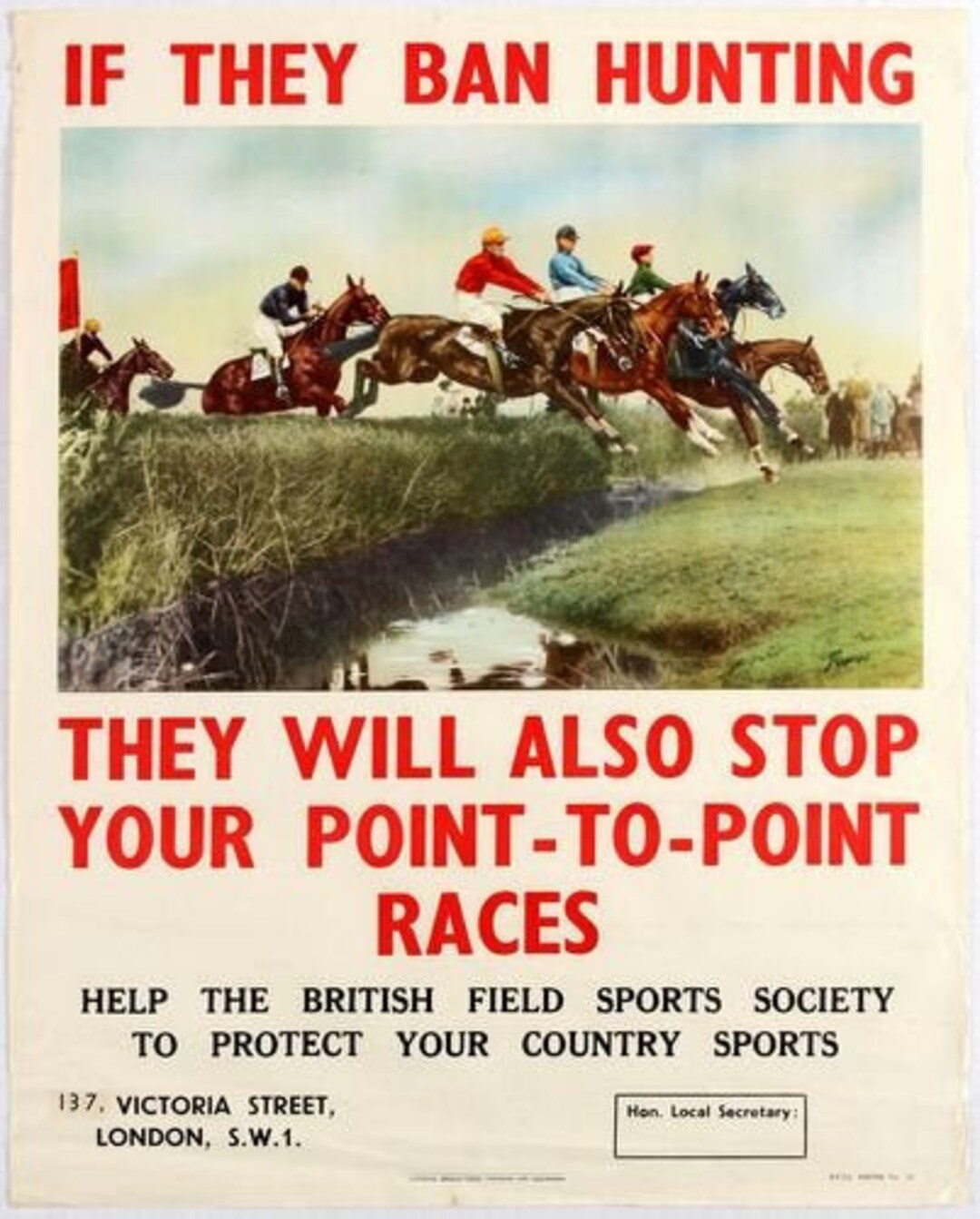 Vintage British Field Sports Point to Point Racing Poster A3/A4 Print