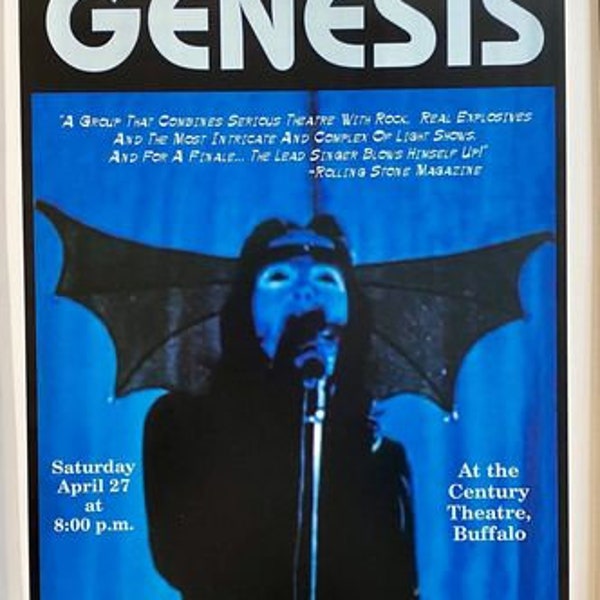 Vintage Early 1970's Genesis Buffalo NY Concert Poster A3/A4