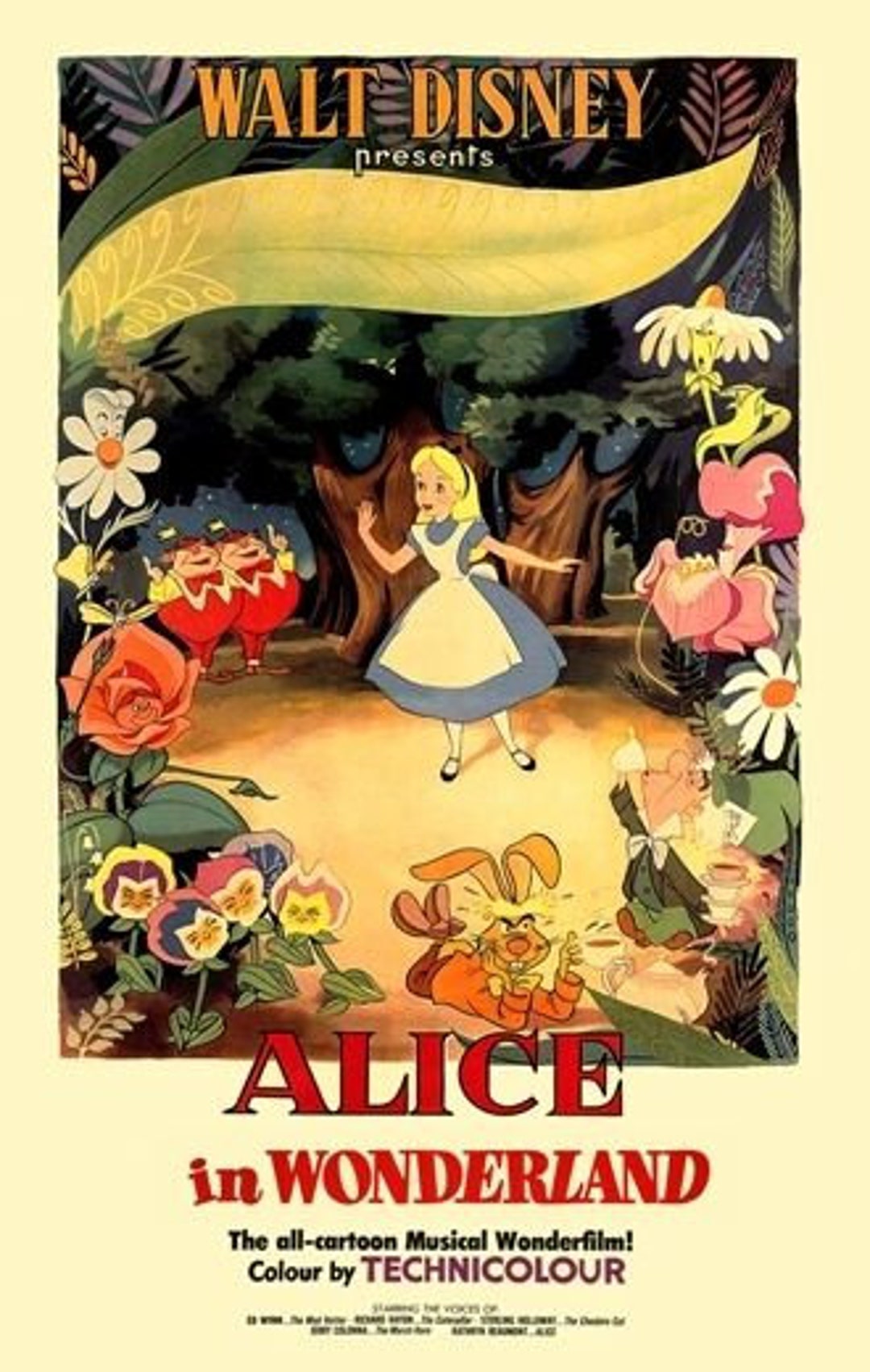Alice In Wonderland 1951 Film Download Free Alice in Wonderland 1951 Lewis Carroll Film V2 A3 Poster Art Print - Etsy