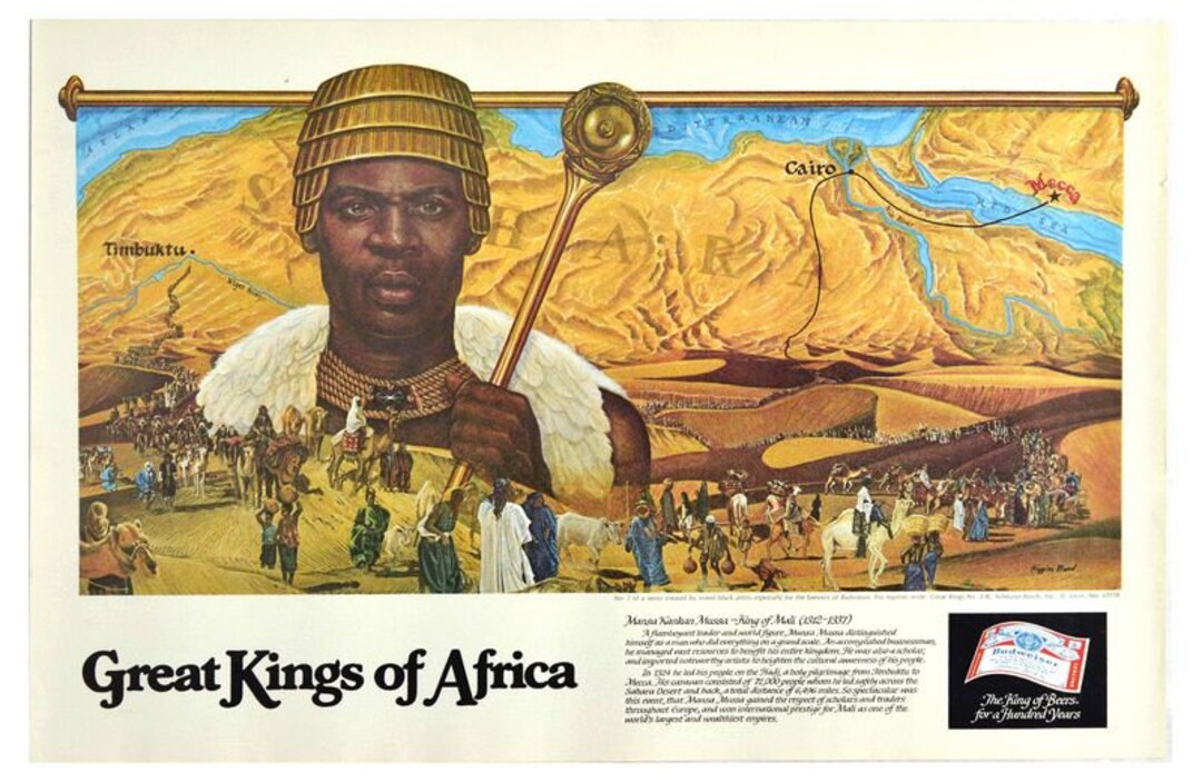 Vintage Budweiser Great Kings of Africa Shaka of the Zulus Poster Print
