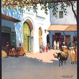 vintage Tétouan Maroc Tourisme Affiche Imprimer A3/A4