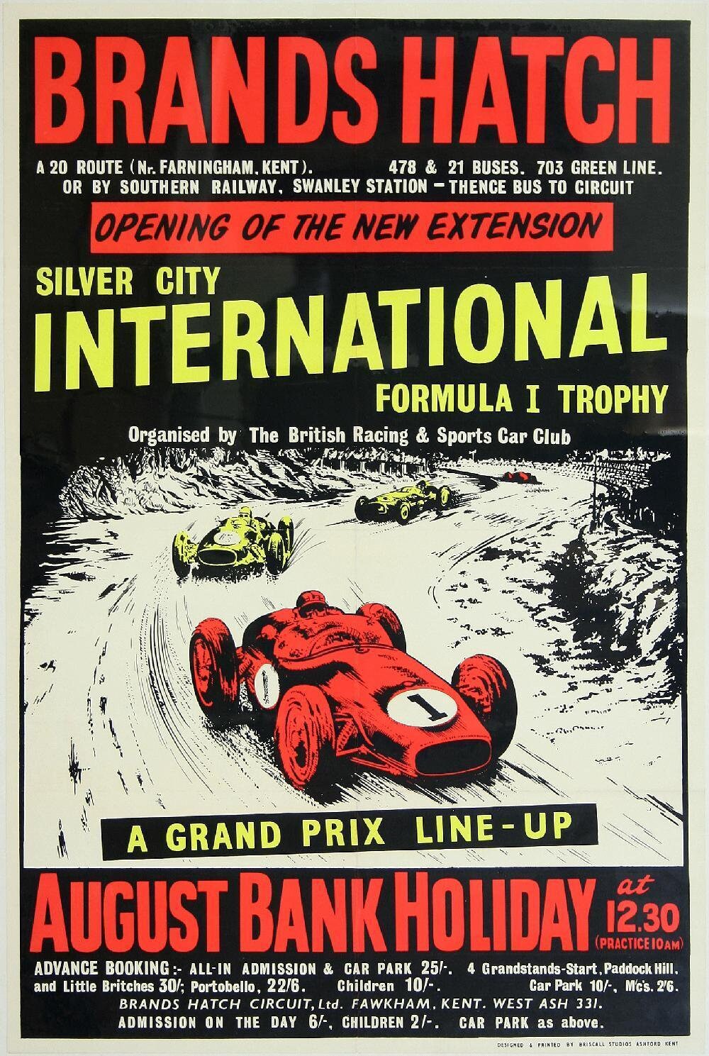 1960 Brands Hatch Silver City F1 Poster A3 / A2 Print Etsy