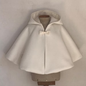 soft warm pure wool cape jacket coat baby girl baptism ceremony NINA