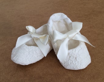 Lace ballerina baby shoes christening baptism girl GRACE