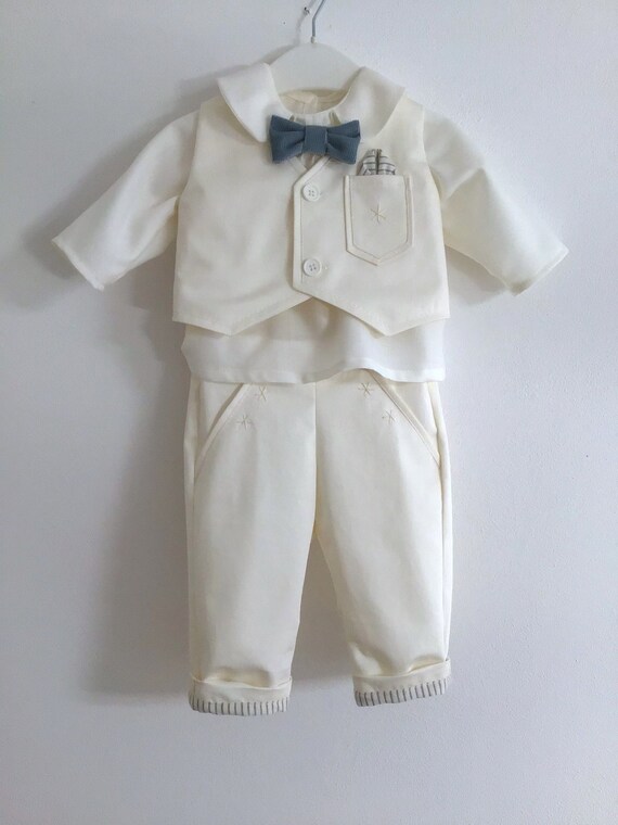 Costume De Bapteme Printemps Ete Bebe Garcon Bapteme Gilet Etsy