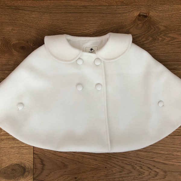 Veste cape bébé fille chaude Manteau fait main en Italie MINA