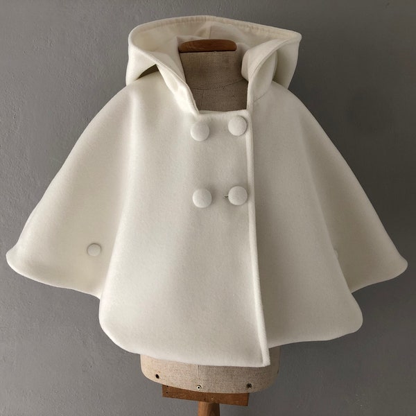 Veste cape bébé fille chaude Manteau fait main en Italie MIO