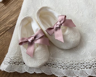 Lace ballerina baby shoes christening baptism girl GRACE