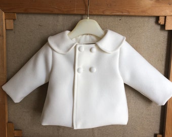 Jacke Taufe Baby Taufmantel Junge Mantel Herbst Winter Taufe Handmade in Italy NOAH