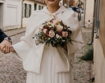 Hochzeit Braut Cape Bolero Kleid Jacke Brautmantel Herbst Winter MARIPOSA