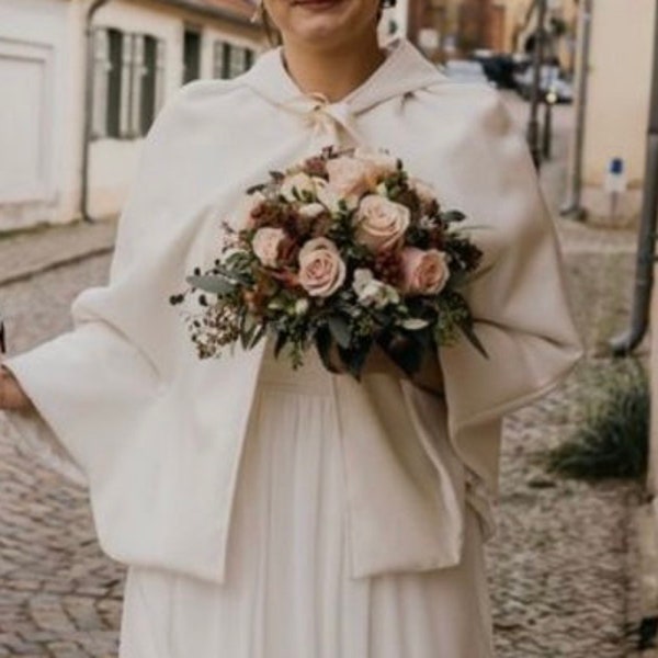 Hochzeit Braut Cape Bolero Kleid Jacke Mantel Winter Frühling Brautmantel Kapuzenmantel MARIPOSA