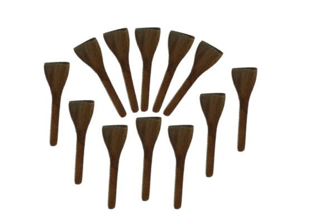 100 Pieces Mini Wooden Cosmetic Spatula Sharp Scoop End Eco Friendly