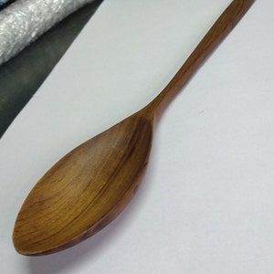 Wooden Serving Spoon - Handmade Wooden Spoon - Teak wood flattened end medim size length