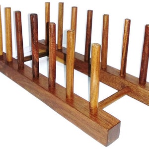 Handmade 6 Grids Seesham Wood kitchen holder Dish Storage Tray Rack Drainer Plate Stand Book Stand Cup Stand Rack photo stand Multipurpose