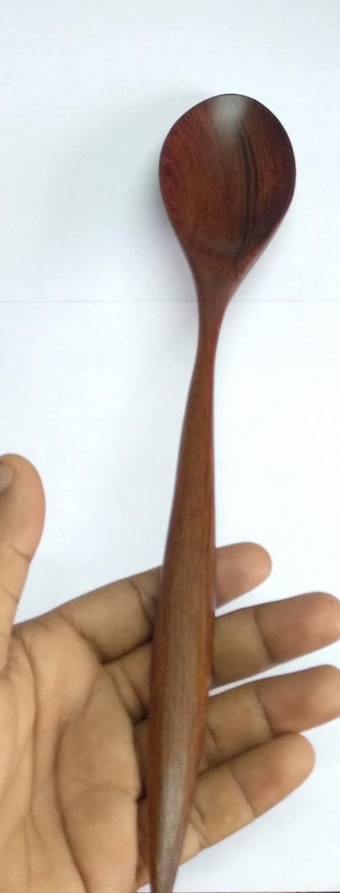 Wooden Serving Spoon Handmade Wooden Spoon Teak Wood Pointed End 31 Cm
