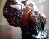 AVON 6 quot BUFFALO 5 OZ Decanter Deep Woods After Shave Figurine Perfume Bottle