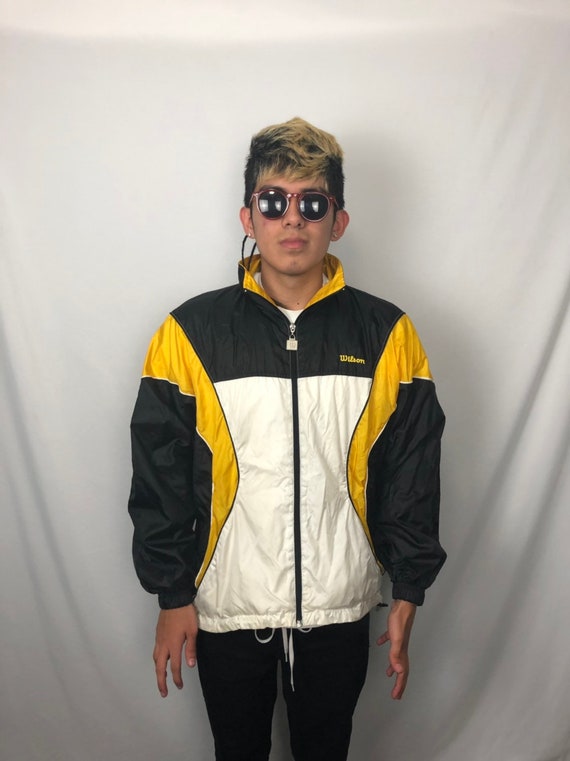 Vintage Yellow Black And White Willson Windbreaker Etsy