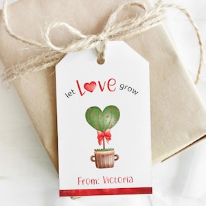 Etichette regalo di San Valentino personalizzate Let Love Grow - San Valentino stampabile per feste scolastiche per bambini - Etichetta regalo di San Valentino di apprezzamento per gli insegnanti