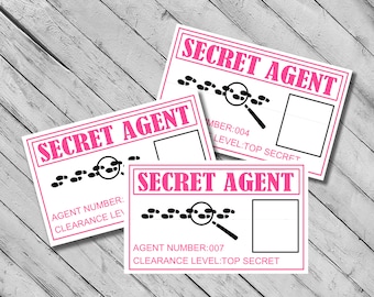 Printable Spy Secret Agent Code Name Chart DIY Birthday | Etsy