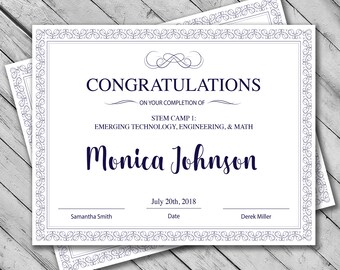editable certificate template instant download certificate template certificate of completion template personalized diploma certificate - Stem Certificate Template editable certificate template instant download certificate template certificate of completion template personalized diploma certificate - Stem Certificate Template