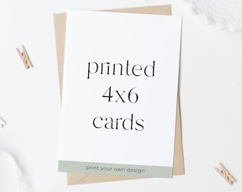 100 Printed 4x6 Postcards - Custom Cardstock Cards -  Printed 4x6 Card stock - Thank You Cards with Small Business Logo - Custom Note Cards