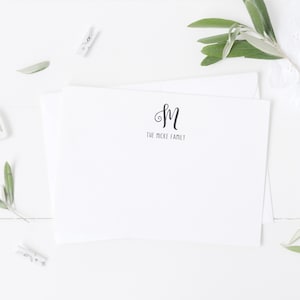 Ensemble de cartes de correspondance personnalisées de la famille - Ensemble de papeterie personnalisée pour la famille - Ensemble de cartes de correspondance - Cartes de remerciement monogramme élégantes
