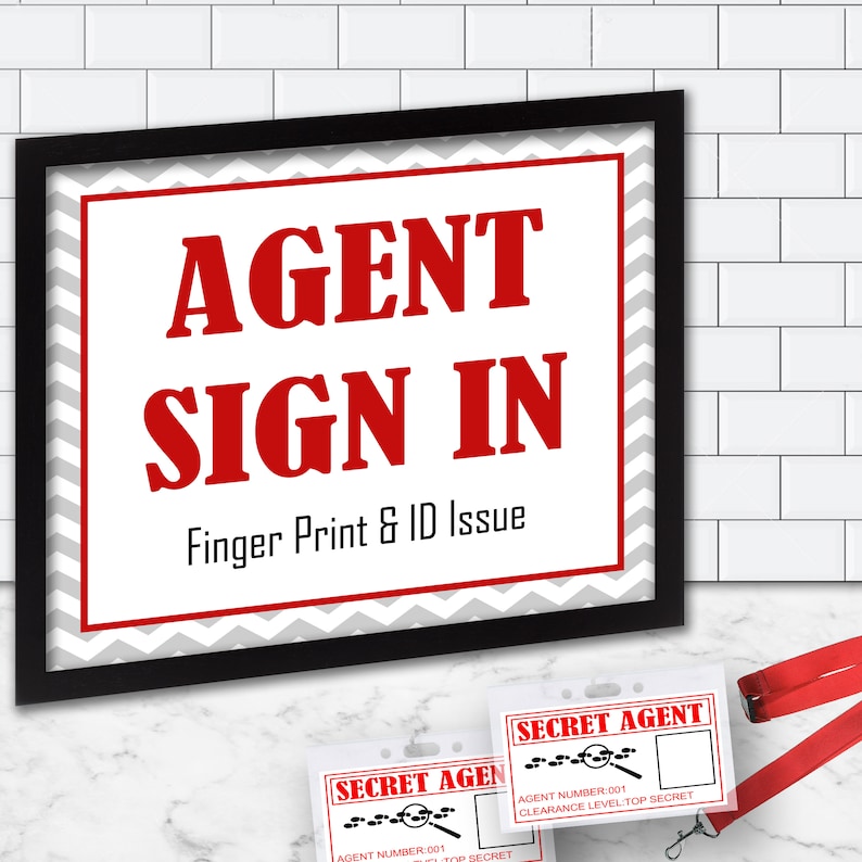Printable Spy Secret Agent Code Name Chart Spy Party Favors | Etsy