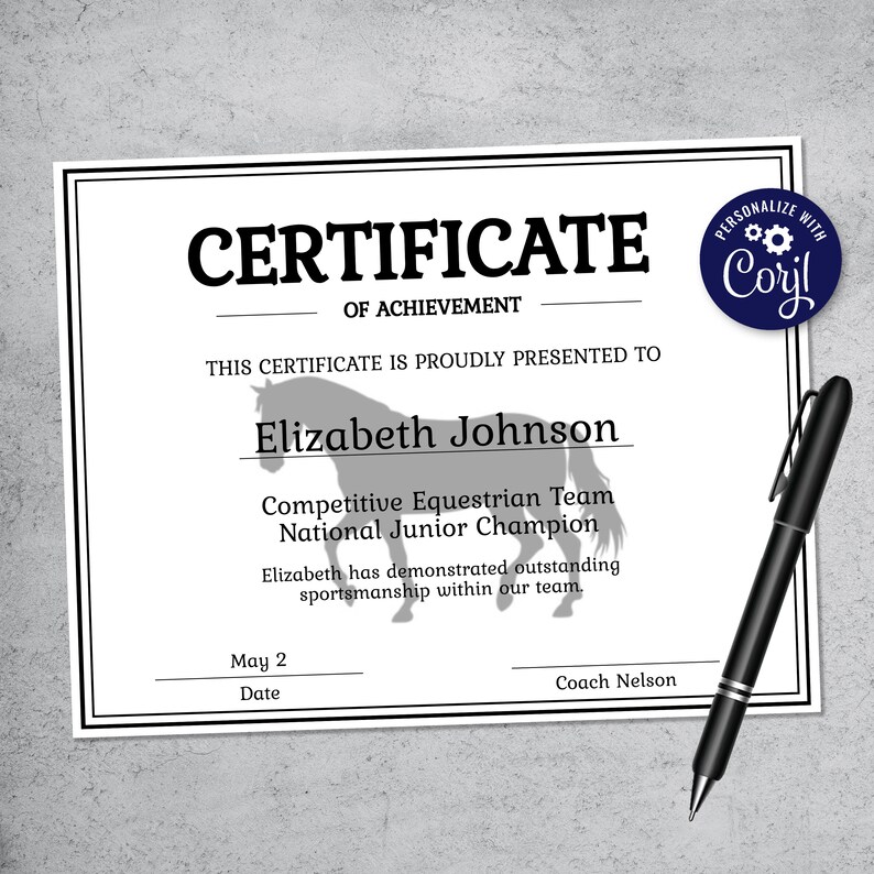 Free Printable Horse Riding Certificates This Card Is Great For A Ranch