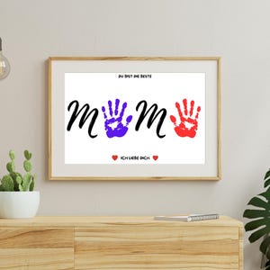 Mom I love you | Handprint template | Footprint | Gift for mom | Digital download to print | Christmas | Birthday |