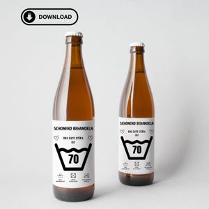 Beer label 70th birthday | Birthday present | Digital download | Print & stick on | Personal | Beer bottle banderol |