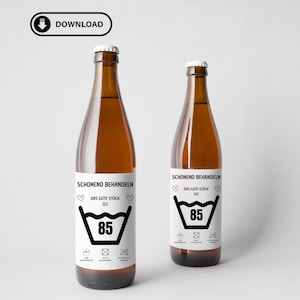 Beer label 85th birthday | Birthday present | Digital download | Print & stick on | Personal | Beer bottle banderol |
