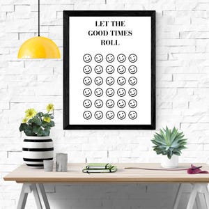 Poster Let The Good Times Roll, Digital Art Print, Printable Poster, Typography, Wall Art, Downloadable, Text Poster, Statement