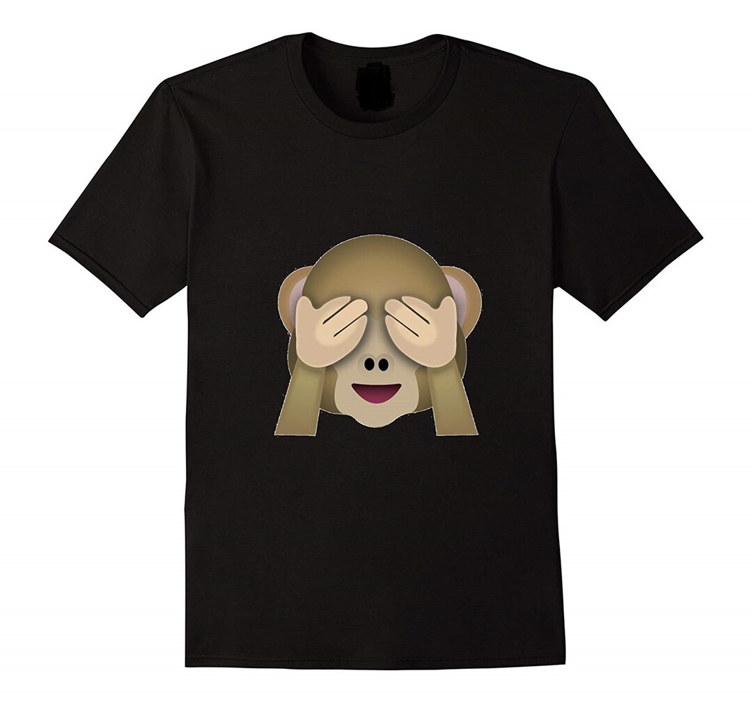 Monkey Covering Eyes _ Emoji Tshirt Etsy