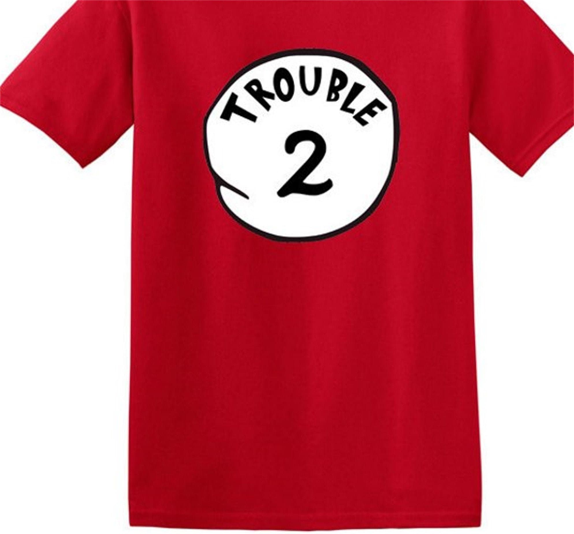 Trouble 1,2,3,4,5,6,7 etc etc T-shirts for halloween and parties ,UNISEX T-SHIRT