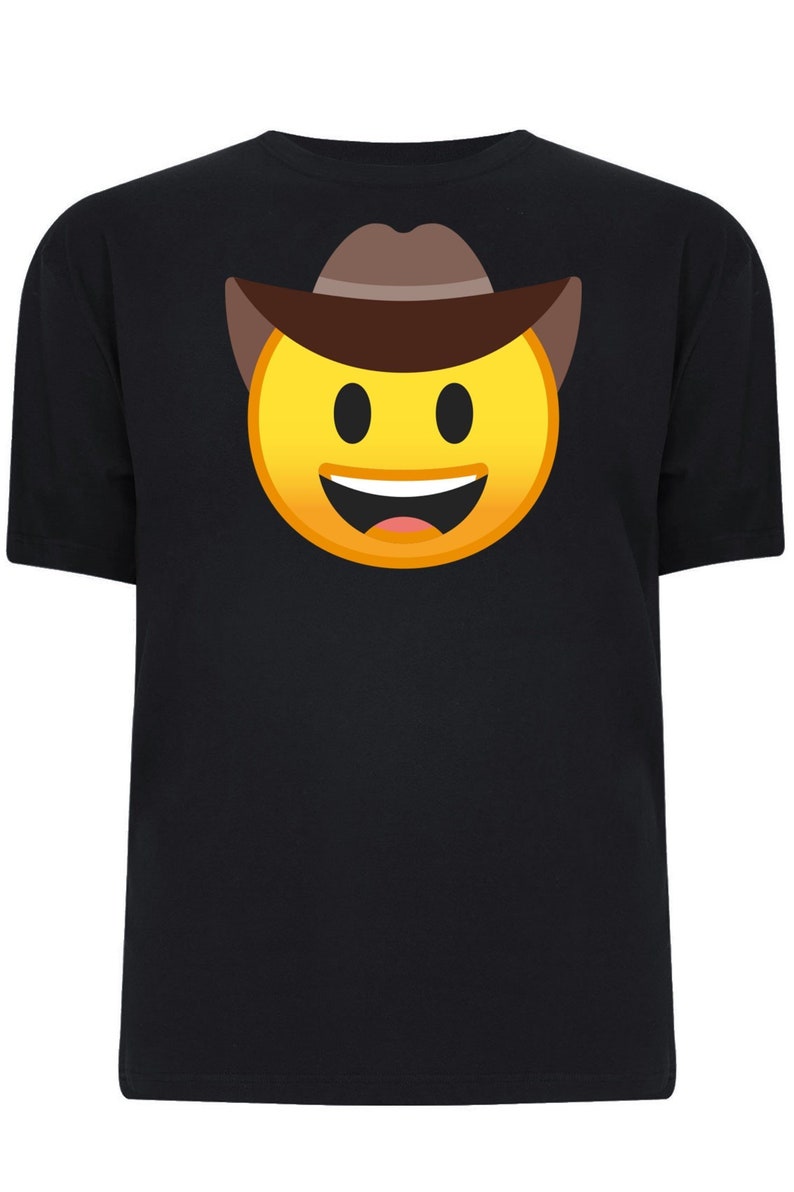 Emoji Cowboy Hat Face Emoji Tshirt Western Emoticon Unisex Etsy