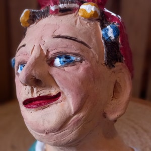 Keramik Büste, Keramikdeko, Skulptur Frau, Kunstobjekt, Keramikskulptur, dekorative Figur, Büste getöpfert, Sammelobjekt, lustige Skulptur