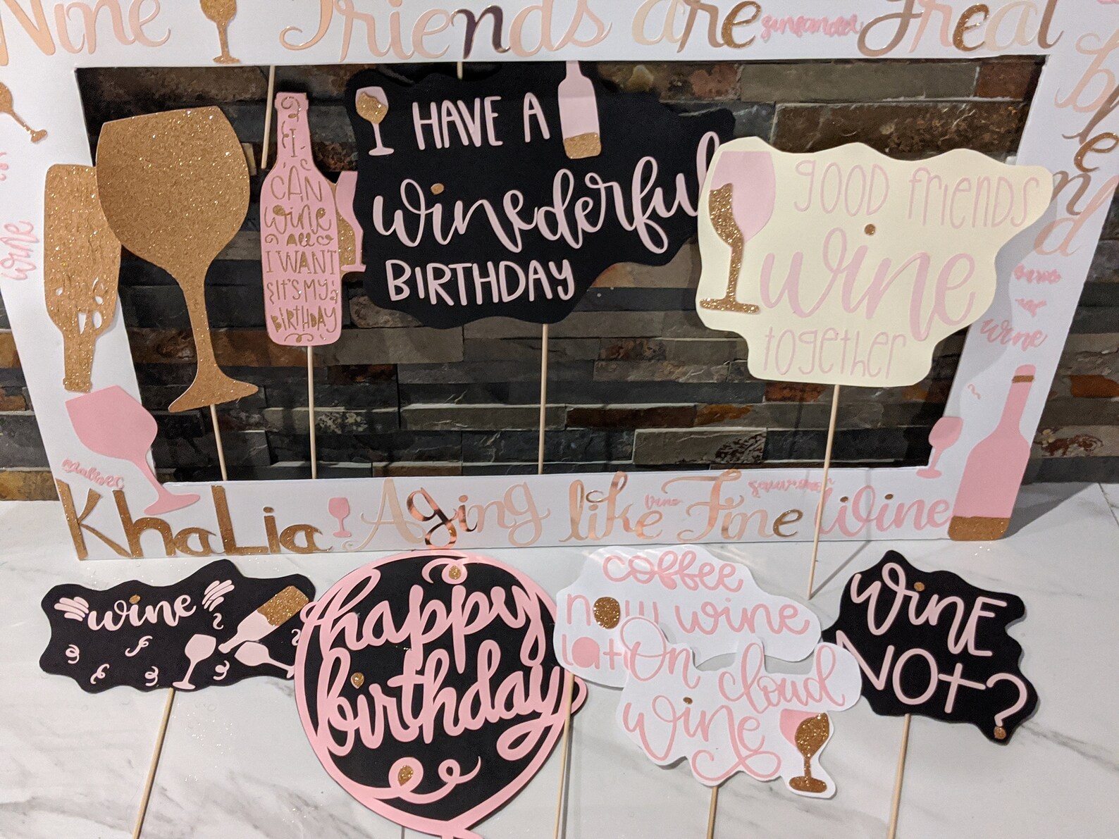 Wine Photo Booth Frame Prop Etsy