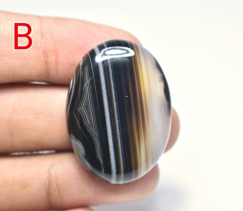 Black Banded Agate Oval Cabochons Round Cabochon Beautiful Cabochon.-#9690,#9691,#9692,#9693