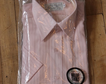 mens pink stripped short sleeve collard dress shirt 15