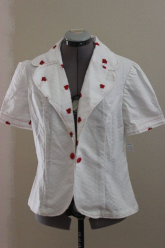 Vintage White Short Sleeve Ladies Summer Blazer St