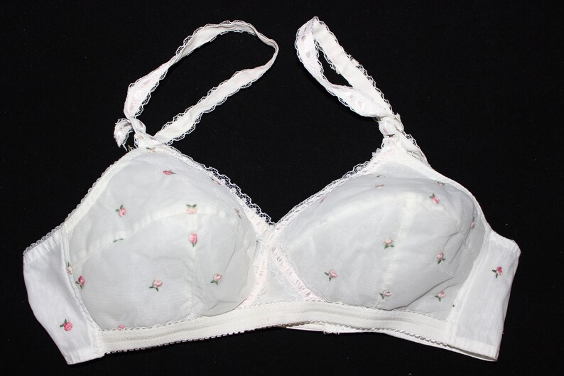 Vintage Padded Bullet Bra Tiny Flowers 1970's Lerner Shops Etsy New