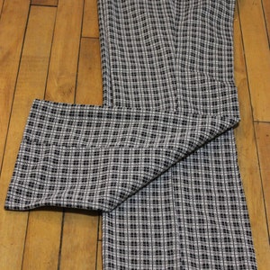 Vintage Ladies Polyester Black & White Plaid Slacks No Tags Never Worn 1960&#39;s 1970&#39;s