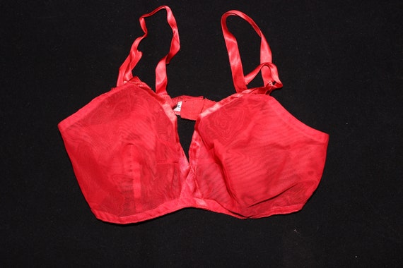 Vintage Sheer Red Bullet Bra 1950's
