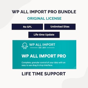 Plugin WP All Import Pro Premium / Herramienta de importación de WordPress / Importar CSV XML / Plugin de carga masiva de WordPress / Licencia oficial