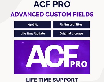 ACF Pro Plugin Lifetime License | WordPress Custom Fields Plugin | Advanced Custom Fields Pro | Website Builder Tool | Developer Plugin