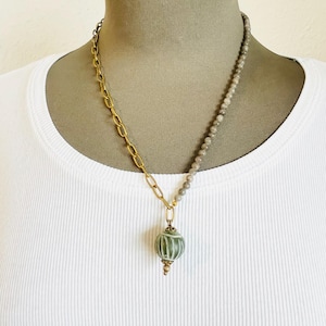 short chain link chain jade jade ball boho fine jewellery