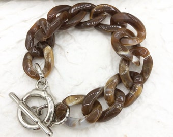 Bracelet link bracelet acrylic brown